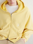 Cherry Los Angeles - Logo-Embroidered Paint-Splattered Cotton-Jersey Hoodie - Yellow