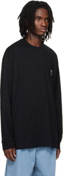 WOOYOUNGMI Black Long-Sleeve Back Logo T-shirt