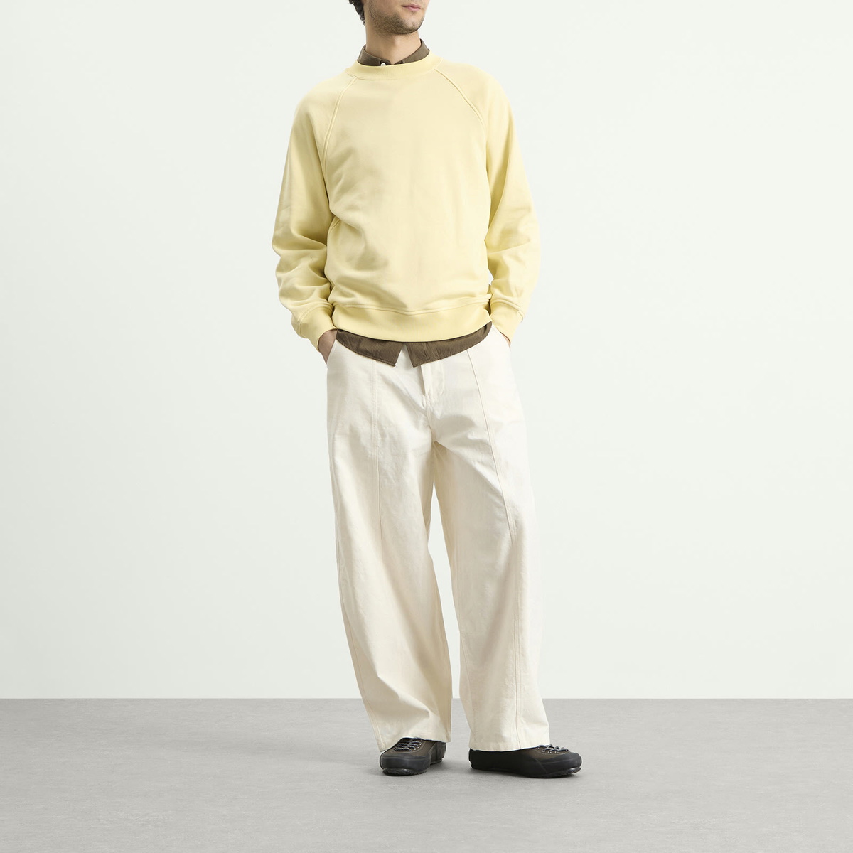 Kaptain Sunshine Men's Suvin Crewneck Sweatshirt in Lemon