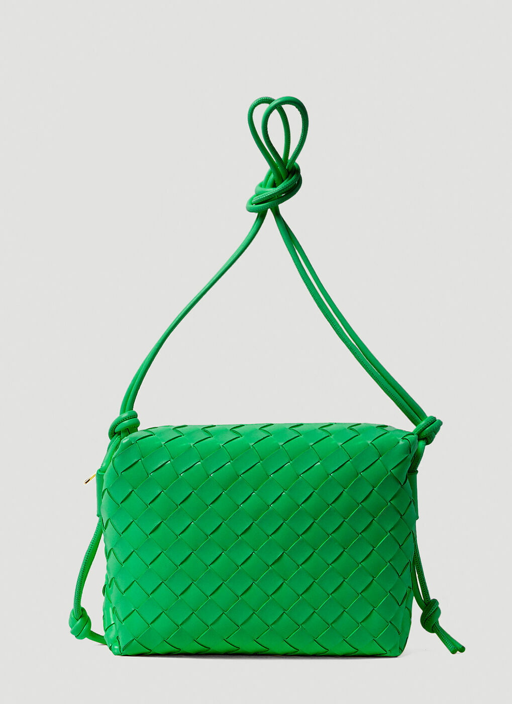 Green Loop small Intrecciato-leather shoulder bag, Bottega Veneta