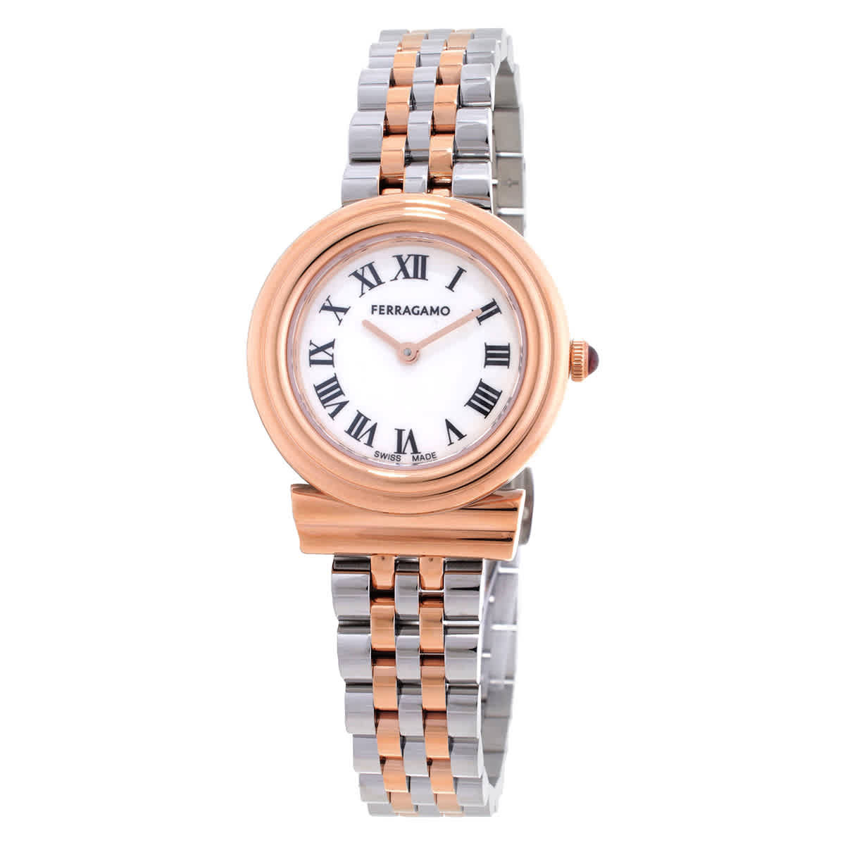 Ferragamo Gancini Quartz White Dial Ladies Watch SFMV01624