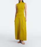 Alaïa Pleated knitted maxi dress