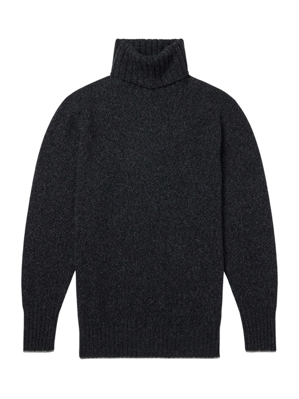Photo: N.PEAL - Brompton Cashmere Rollneck Sweater - Gray