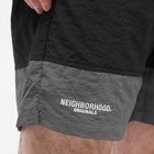 Neighborhood Men's Nylon Logo Swim Short in Black