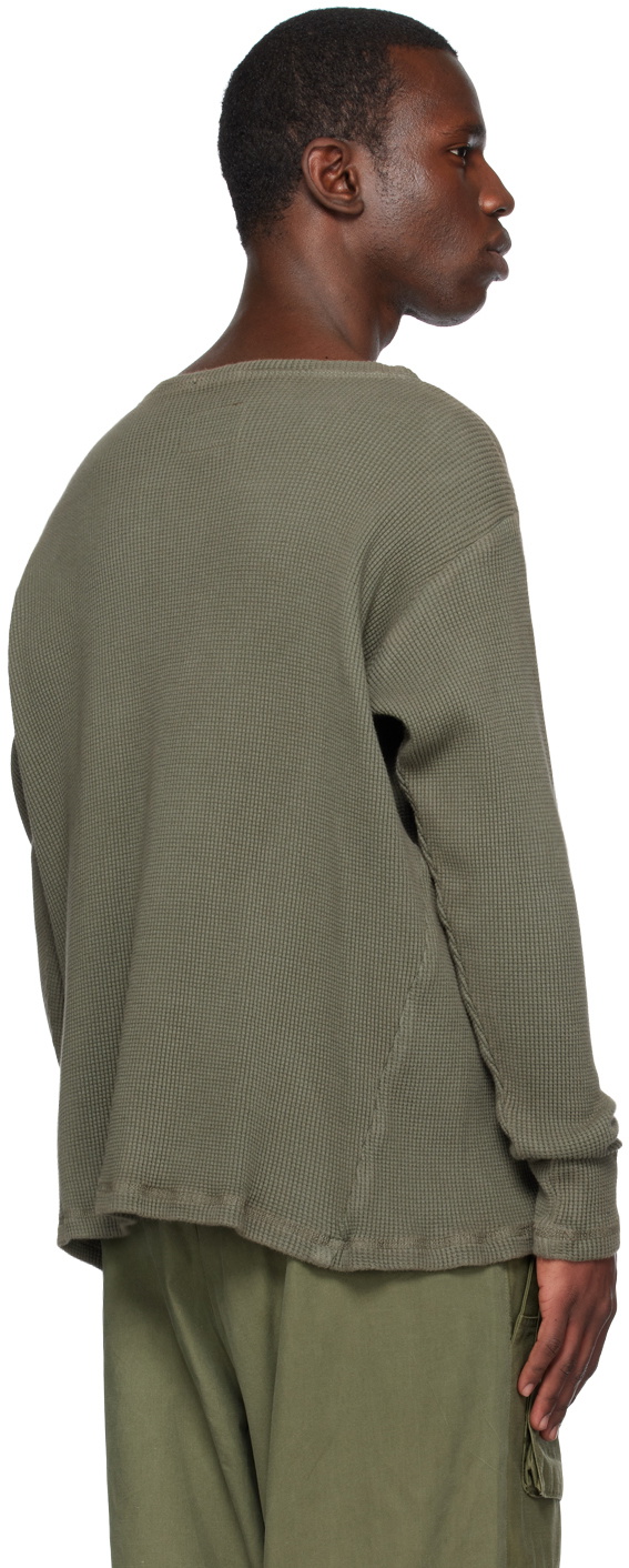 Greg Lauren Khaki Crewneck Sweatshirt