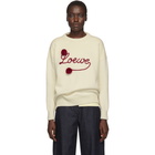 Loewe White Pom Pom Crewneck Sweater
