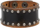 Dsquared2 Brown Leather StuddeD2 Bracelet