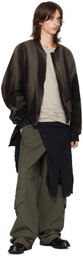 JiyongKim Black & Brown Sun-Bleached Bomber Jacket