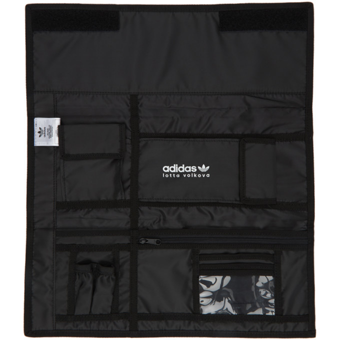 正品★adidas x Lotta Volkova アディダスクラッチバッグ財布 adidas LOTTA VOLKOVA Black Trefoil 3 Fold Clutch adidas LOTTA