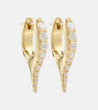 Melissa Kaye Lola Needle Mini 18kt gold earrings with diamonds