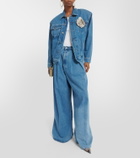 Giuseppe di Morabito Floral-appliqué denim jacket