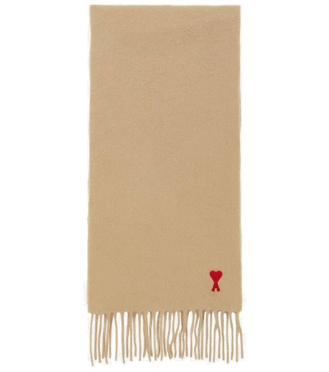 AMI Paris Green Oversized Ami de Coeur Scarf AMI