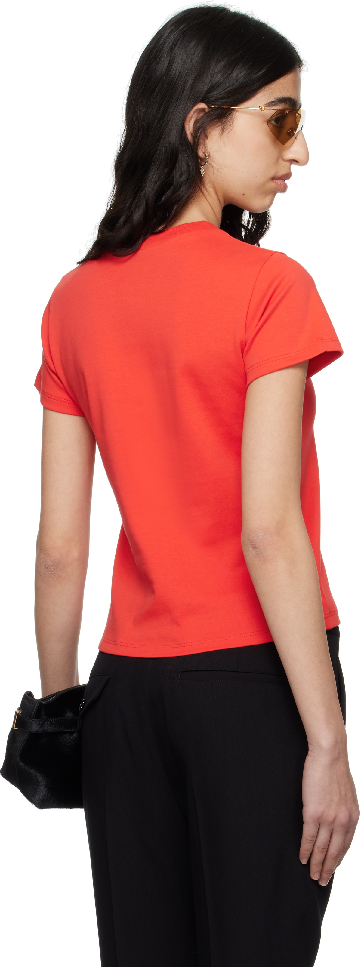 McQueen Red Embroidered Skull T-shirt