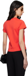 McQueen Red Embroidered Skull T-shirt