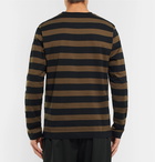 Stüssy - Malcolm Striped Cotton-Jersey T-Shirt - Brown