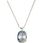 SWEETLIMEJUICE Silver Denim Oval Necklace