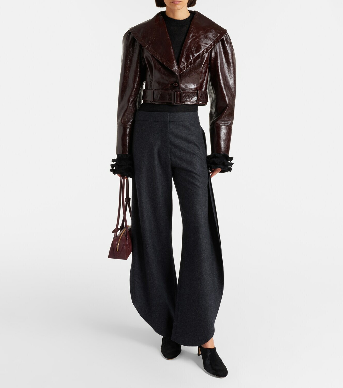 Christen Elipse 75 calf hair mules