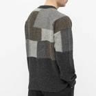 Anonymous Ism Men's Nordic Patchwork Crew Neck Knit in Charcoal