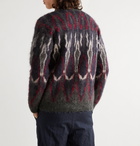 Needles - Intarsia Mohair-Blend Cardigan - Gray