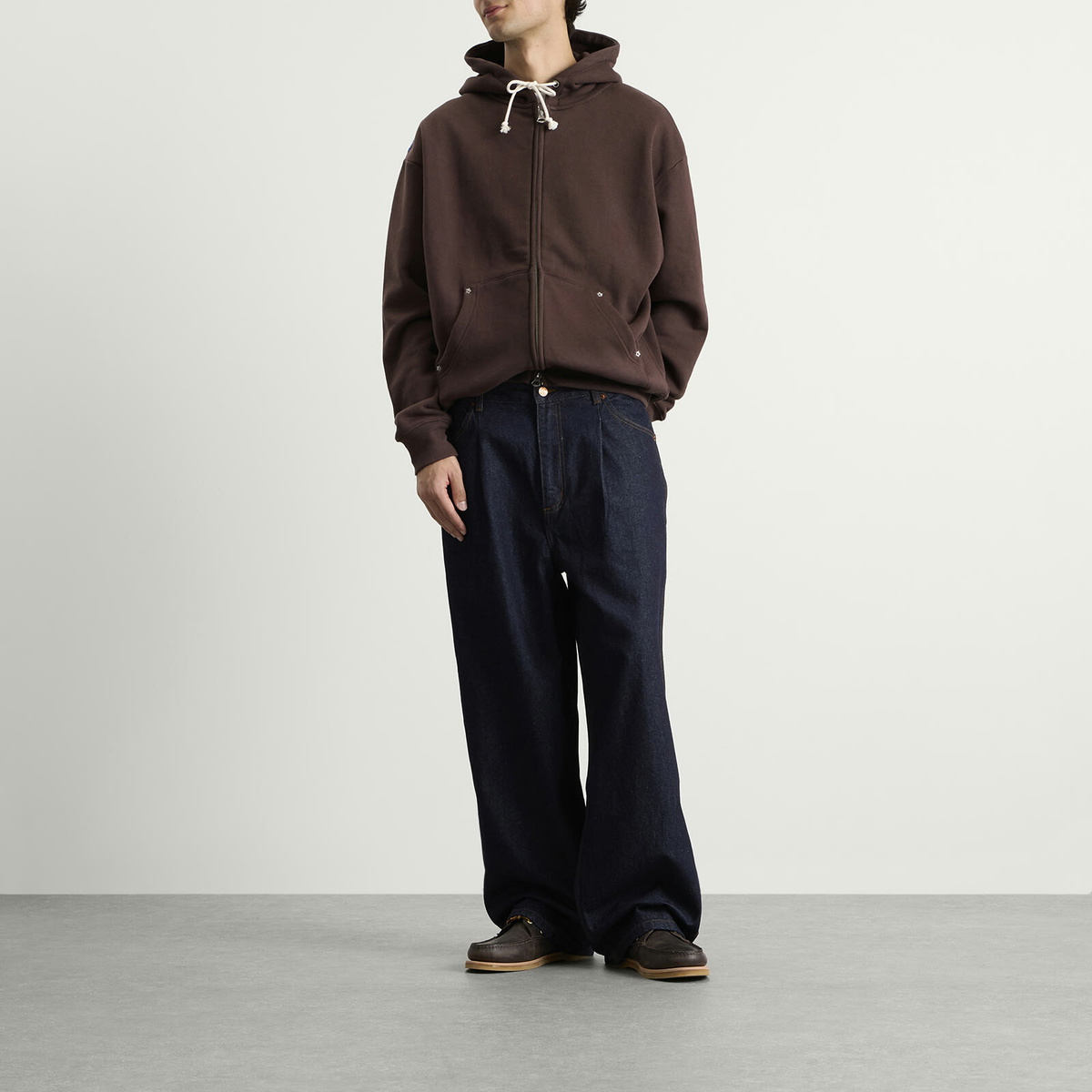 Larriet Men's G9 Zip Hoodie in Brown