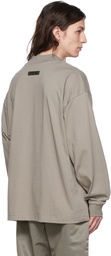 Fear of God ESSENTIALS Taupe Cotton Long Sleeve T-Shirt