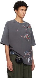 Maison MIHARA YASUHIRO Gray Kids Sticker Printed T-shirt