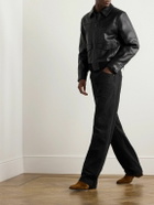 Balmain - Slim-Fit Panelled Leather Bomber Jacket - Black