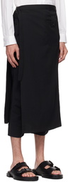 Yohji Yamamoto Black Pleated Skirt