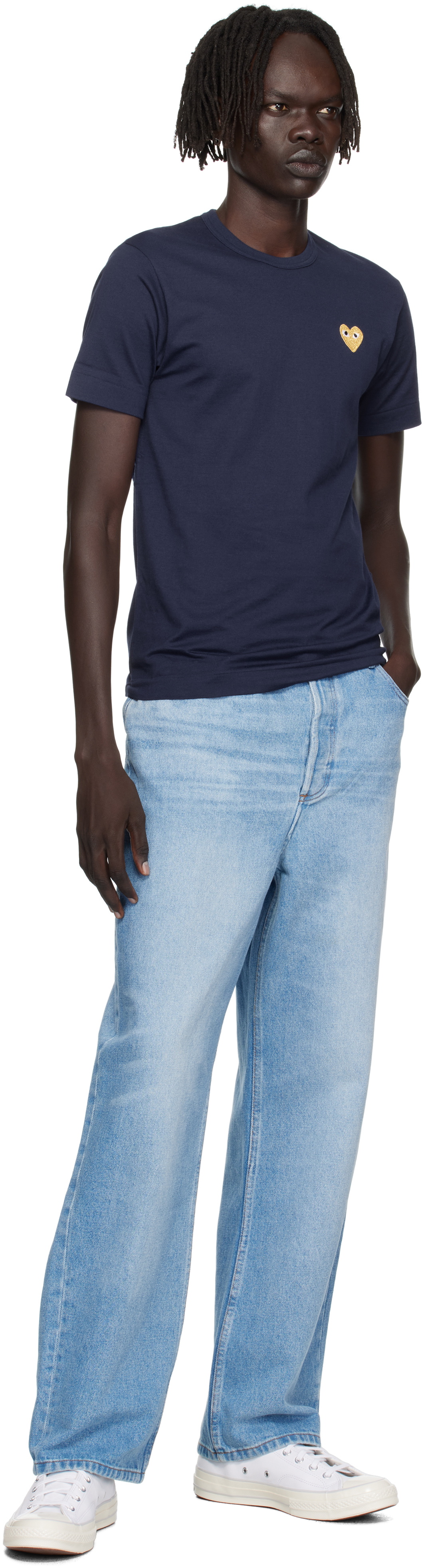 COMME des GARÇONS PLAY Navy Heart Patch T-shirt
