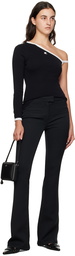 Courrèges Black Asymmetric T-Shirt