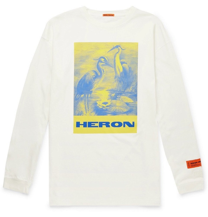 Photo: Heron Preston - Oversized Printed Cotton-Jersey T-Shirt - White