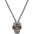 Alexander McQueen Silver Divided Skull Necklace