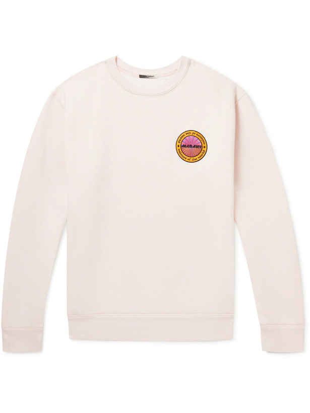 Photo: Isabel Marant - Mikolo Appliquéd Cotton-Blend Jersey Sweatshirt - Pink