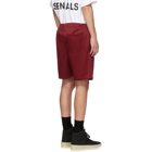 Essentials Red Mesh Logo Shorts
