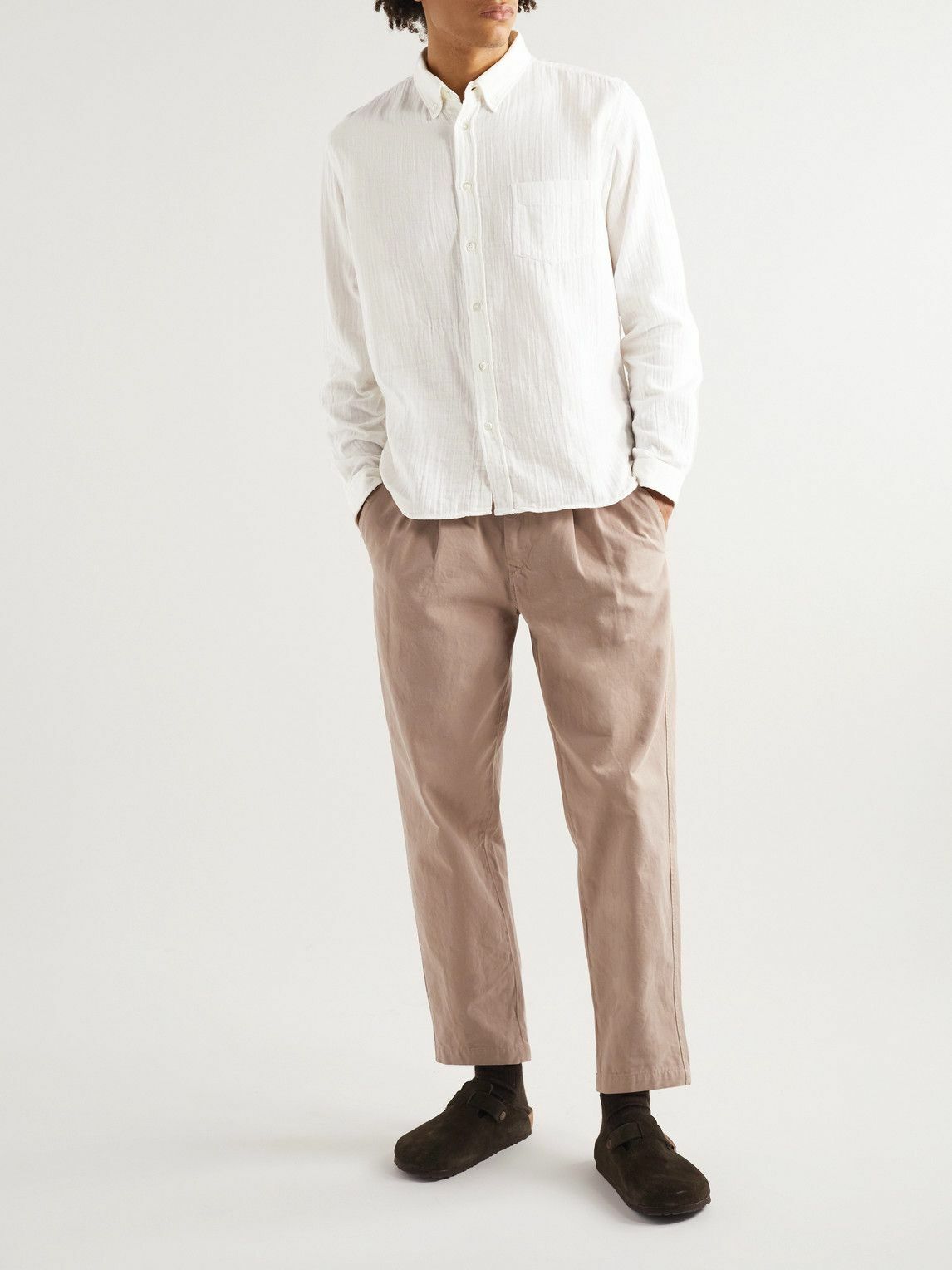 La Paz - Button-Down Collar Cotton-Flannel Shirt - Neutrals
