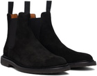 Common Projects Black Waxed Suede Chelsea Boots
