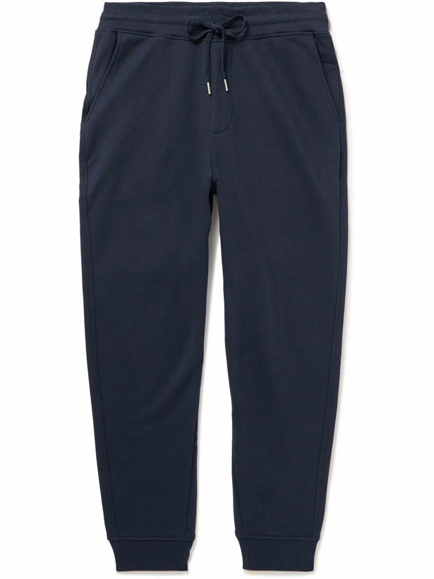 Photo: Håndværk - Slim-Fit Tapered Pima Cotton-Jersey Sweatpants - Blue
