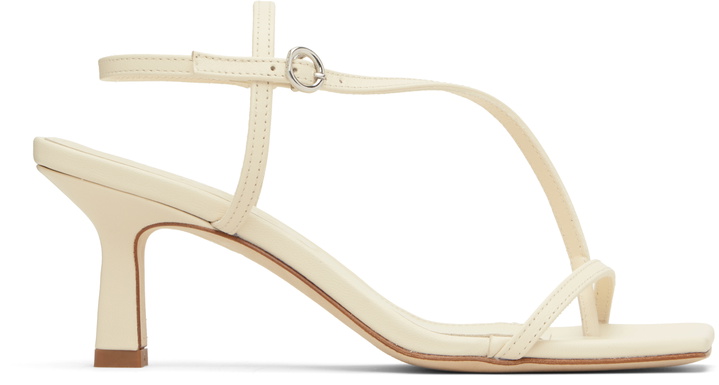 Photo: Aeyde Off-White Elise Leather Toe-Post Heeled Sandals