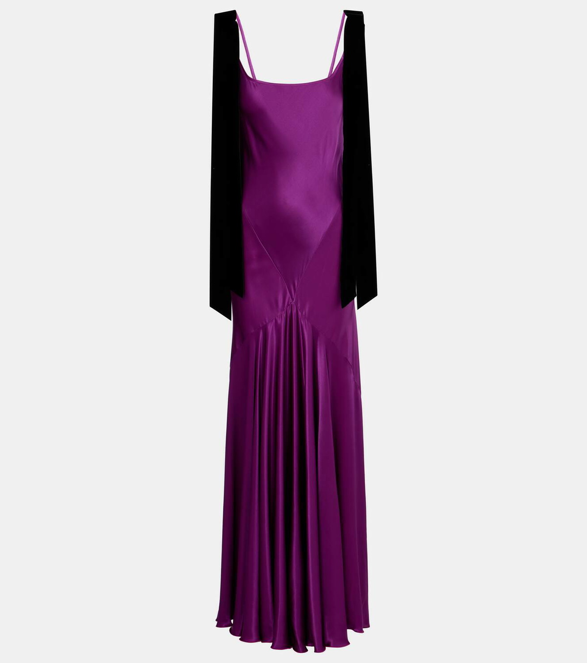 Nina Ricci Gathered satin maxi dress