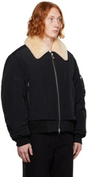 Solid Homme Black Down Bomber Jacket Set