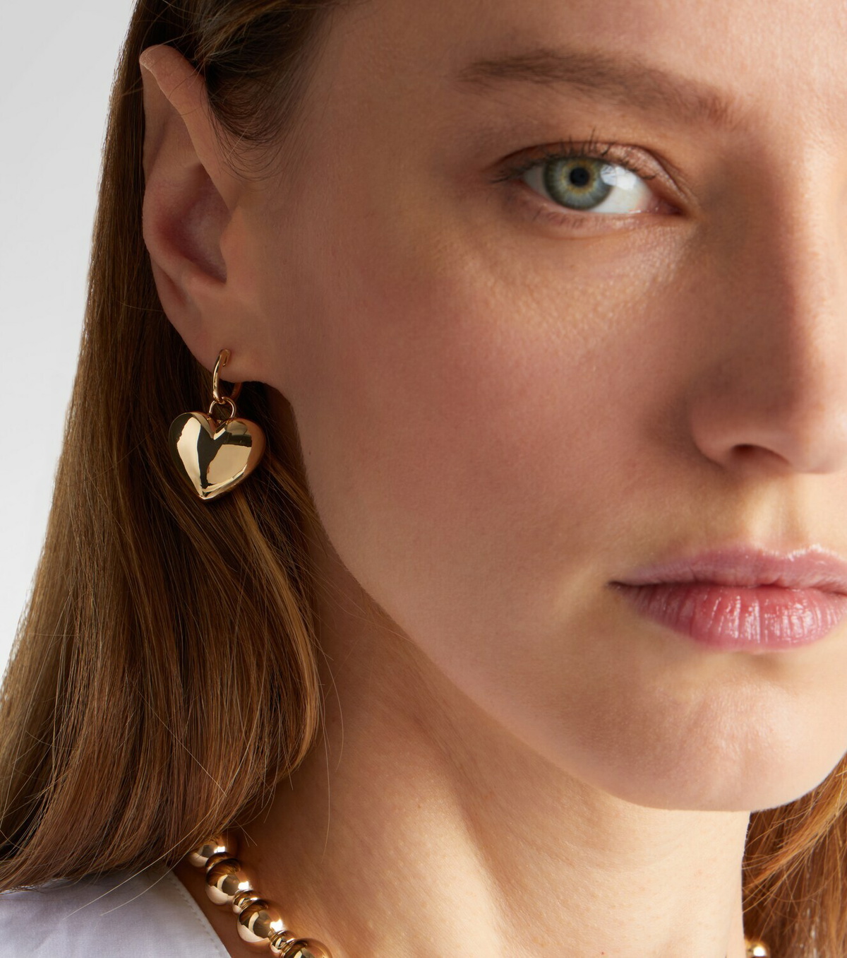 Roxanne First Puffy Heart 14kt gold (585/1000) drop earrings