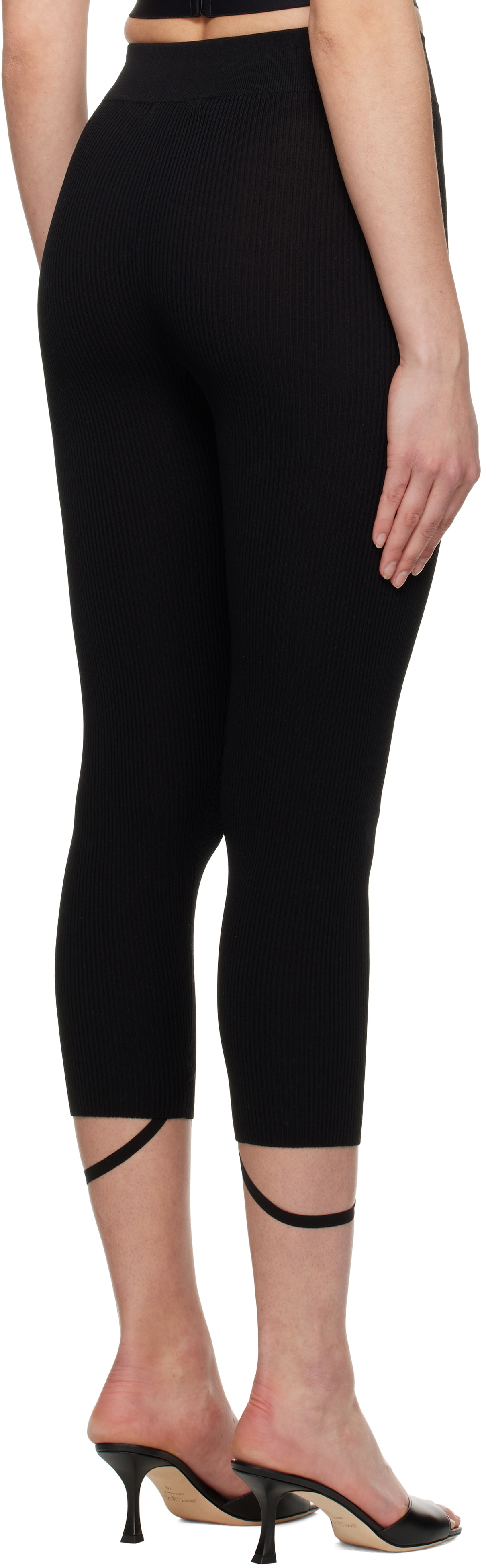 Nensi Dojaka Black Sadie Knitted Cropped Leggings