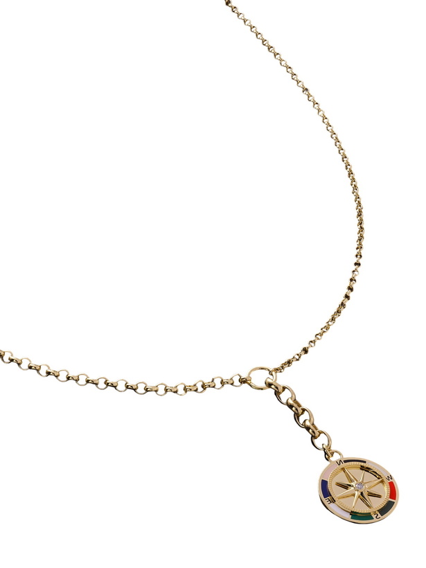 Photo: Foundrae - Internal Compass 18-Karat Gold, Enamel and Diamond Necklace