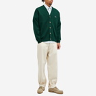 Drôle de Monsieur Men's Logo Cardigan in Dark Green