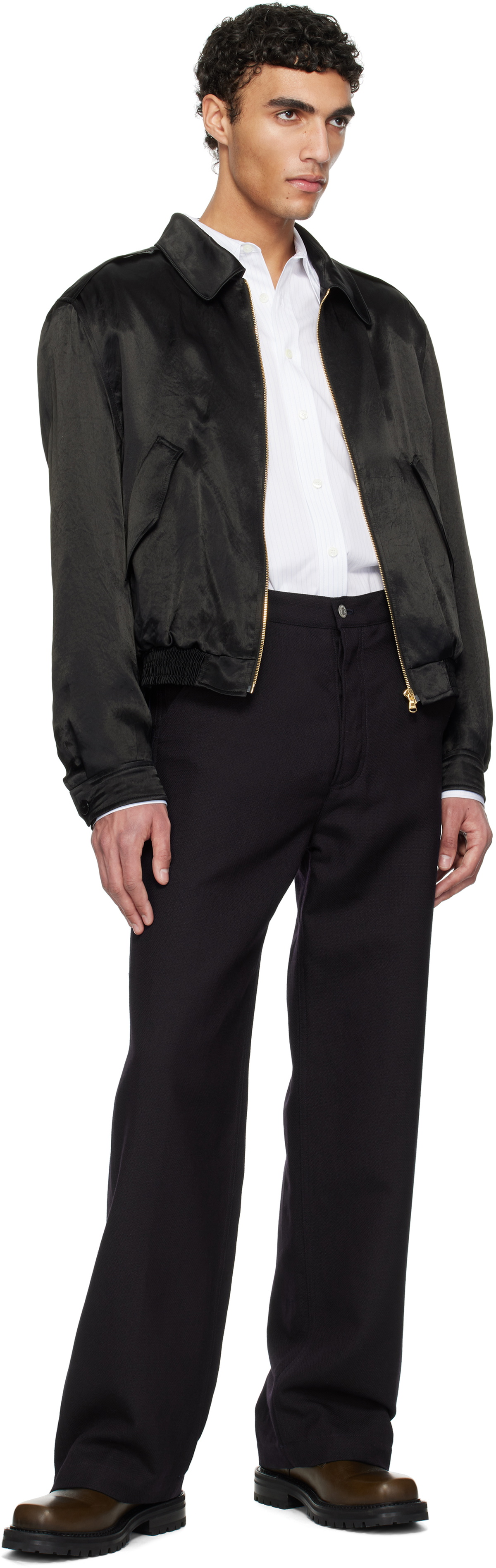 RECTO Black 80s Fluid Ben Jacket