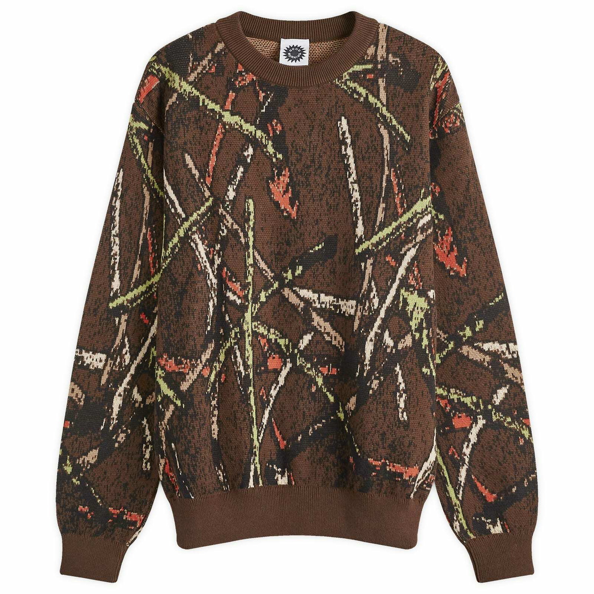Good Morning Tapes Men's Stick Camo Knit Sweater in Stick/Camo