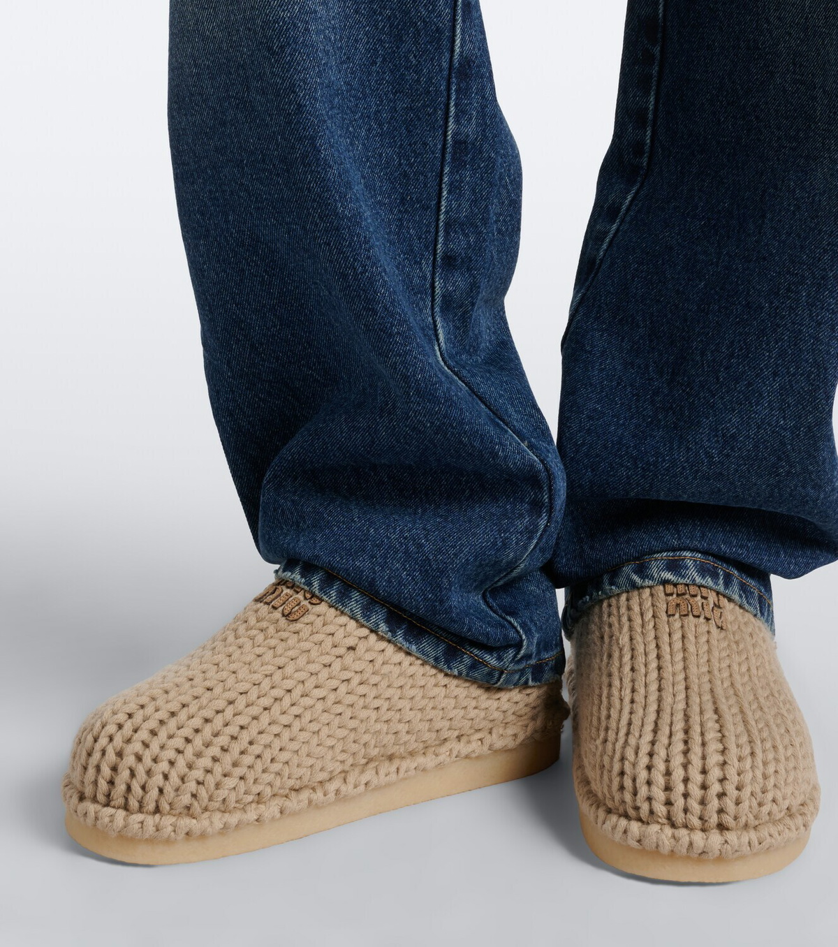 Miu Miu Knitted slip-on shoes