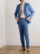 Richard James - Straight-Leg Linen-Blend Suit Trousers - Blue