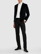 TAGLIATORE - Stretch Velvet Single Breasted Jacket