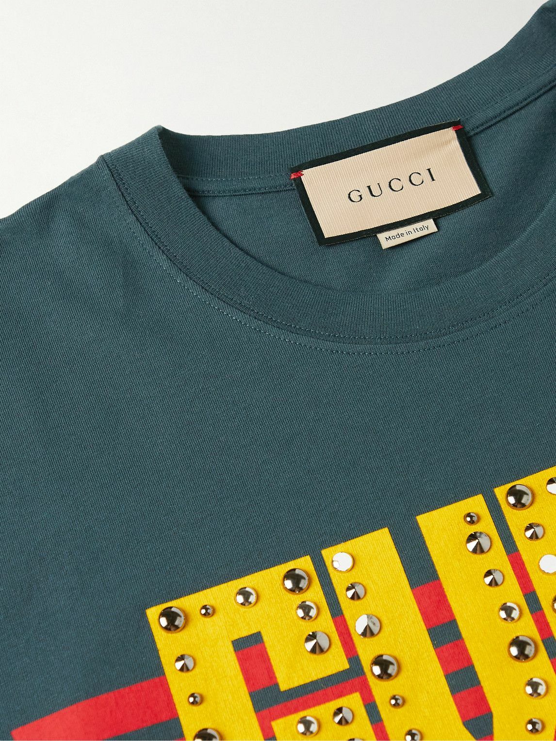 Gucci - Men - logo-print Cotton-jersey T-Shirt Blue - S